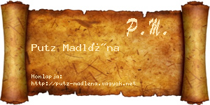 Putz Madléna névjegykártya